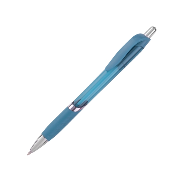 Plastic, retractable grip action medium ballpoint pen with blue or black... from ASI 44368 ZZ DROPPED -Cedar Crest Manufacturing / Cedar Crest