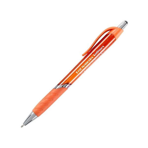 Plastic, retractable grip action medium ballpoint pen with blue or black... from ASI 44368 ZZ DROPPED -Cedar Crest Manufacturing / Cedar Crest