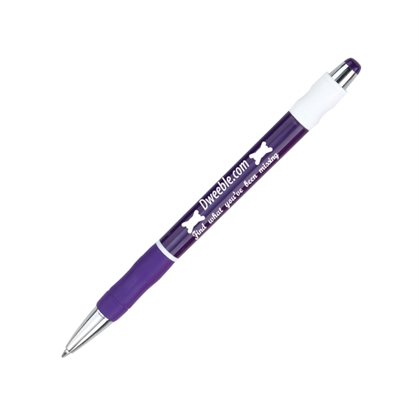 Retractable Plastic color barrel, White trim, black ink refill... from ASI 44368 ZZ DROPPED -Cedar Crest Manufacturing / Cedar Crest