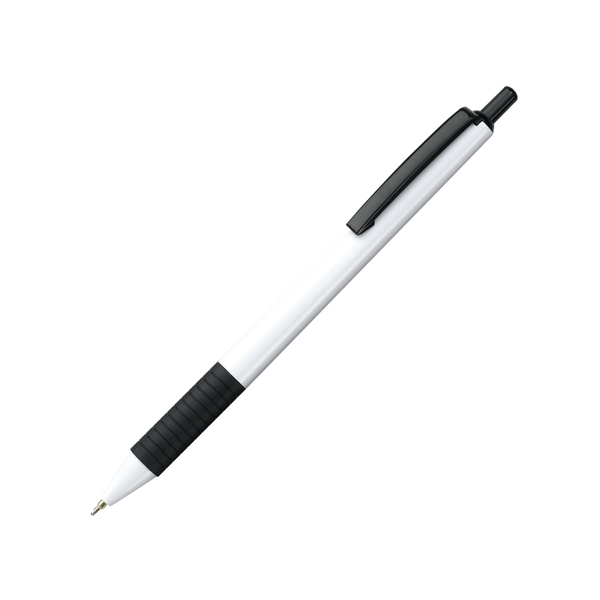 Plastic Pen - White barrel colored clip and plunger with matching... from ASI 44368 ZZ DROPPED -Cedar Crest Manufacturing / Cedar Crest