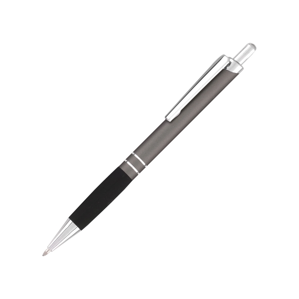 Metal ballpoint pen with Soft-touch finish, rubber grip and plunger action... from ASI 44368 ZZ DROPPED -Cedar Crest Manufacturing