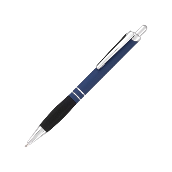 Metal ballpoint pen with Soft-touch finish, rubber grip and plunger action... from ASI 44368 ZZ DROPPED -Cedar Crest Manufacturing