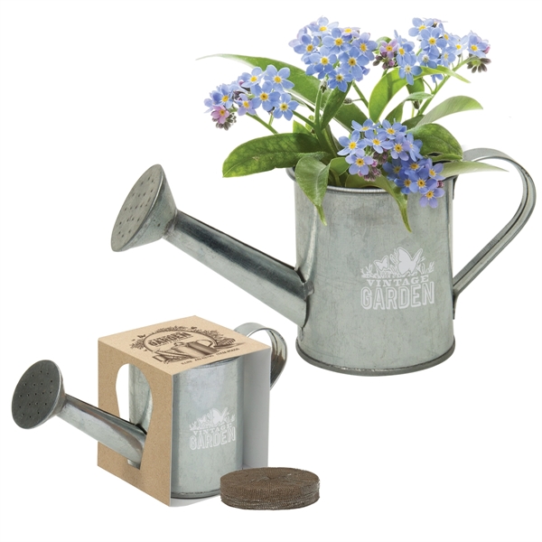 5 3/8" mini watering can with seed packet, coconut coir pellet... from ASI 62190 Illini