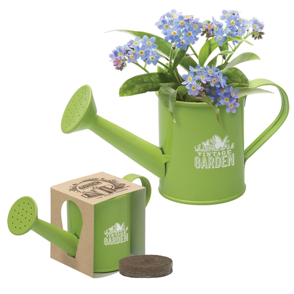 5 3/8" mini watering can with seed packet, coconut coir pellet... from ASI 62190 Illini