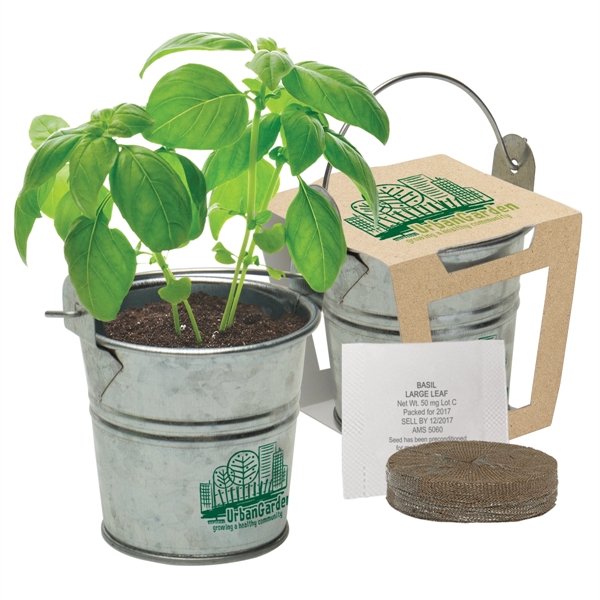 Mini pail blossom kit with one seed packet, one coconut coir... from ASI 62190 Illini