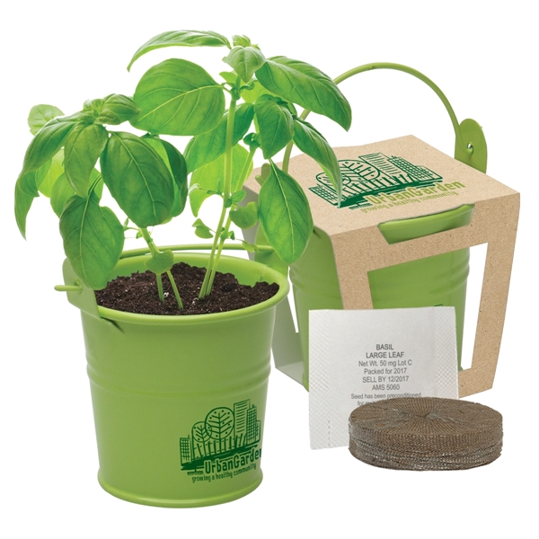 Mini pail blossom kit with one seed packet, one coconut coir... from ASI 62190 Illini