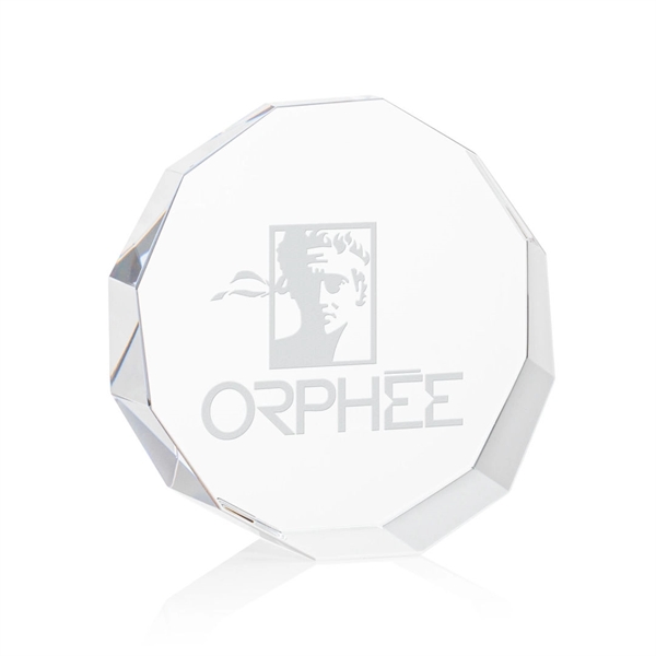 Optical crystal round wedge paperweight.... from ASI 84592 St Regis Group / St Regis