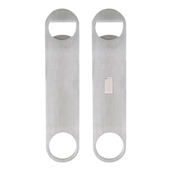 Stainless steel paddle style bottle opener with magnet.... from ASI 57655 STOPNGO Line