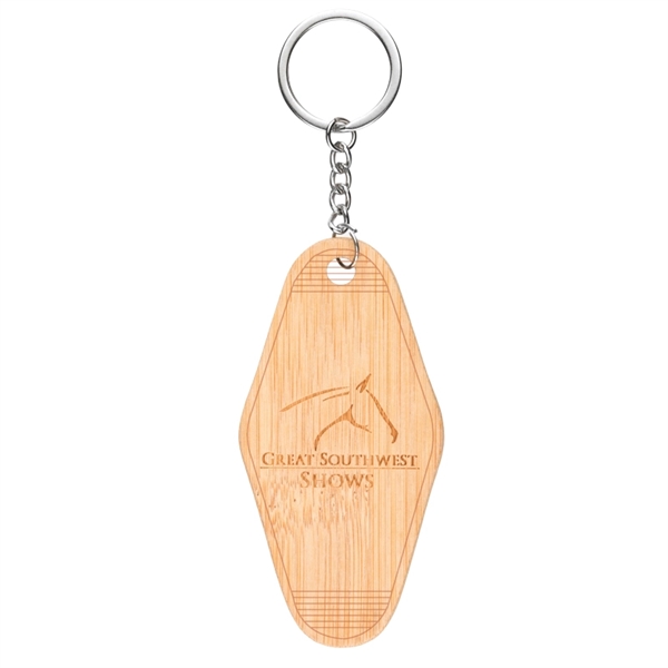 3 1/2" x 1 3/4" motel-style bamboo keytag with keyring.... from ASI 57655 STOPNGO Line
