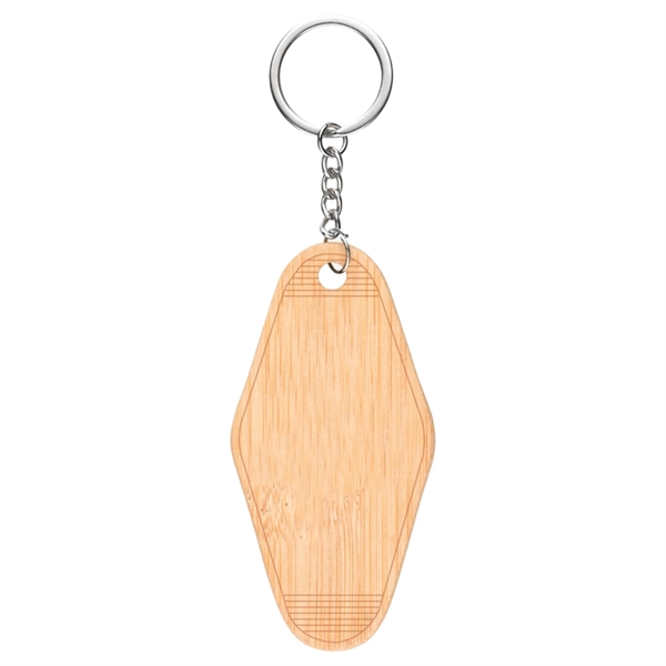 3 1/2" x 1 3/4" motel-style bamboo keytag with keyring.... from ASI 57655 STOPNGO Line