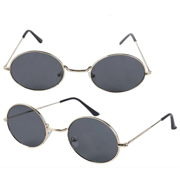 Round frame metal sunglasses with colored lenses plus free 1 color... from ASI 37218 Athena Promo (tm)