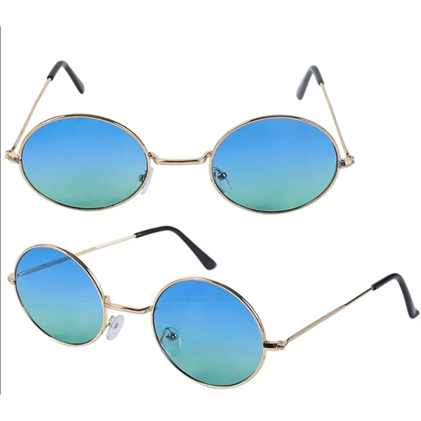 Round frame metal sunglasses with colored lenses plus free 1 color... from ASI 37218 Athena Promo (tm)