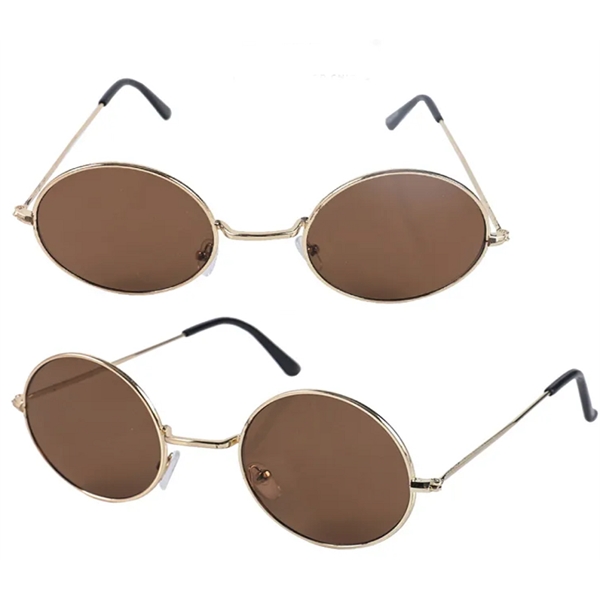 Round frame metal sunglasses with colored lenses plus free 1 color... from ASI 37218 Athena Promo (tm)
