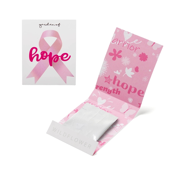 2.8" x 3.25" Pink Ribbon Garden of Hope matchbook shaped holder... from ASI 63549 Jornik Manufacturing Corp