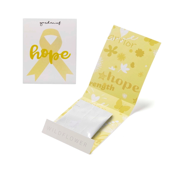 2.8" x 3.25" Yellow Ribbon Garden of Hope matchbook shaped holder... from ASI 63549 Jornik Manufacturing Corp