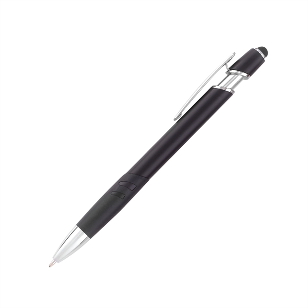 Plastic stylus ballpoint pen with rubber grip and metallic finish.... from ASI 44368 ZZ DROPPED -Cedar Crest Manufacturing / Cedar Crest