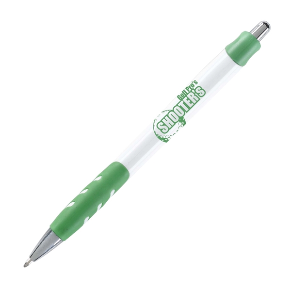 Plastic retractable medium ball point pen with black ink.... from ASI 44368 ZZ DROPPED -Cedar Crest Manufacturing / Cedar Crest