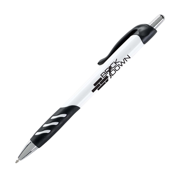 Plastic retractable medium ball point pen with black ink.... from ASI 44368 ZZ DROPPED -Cedar Crest Manufacturing / Cedar Crest