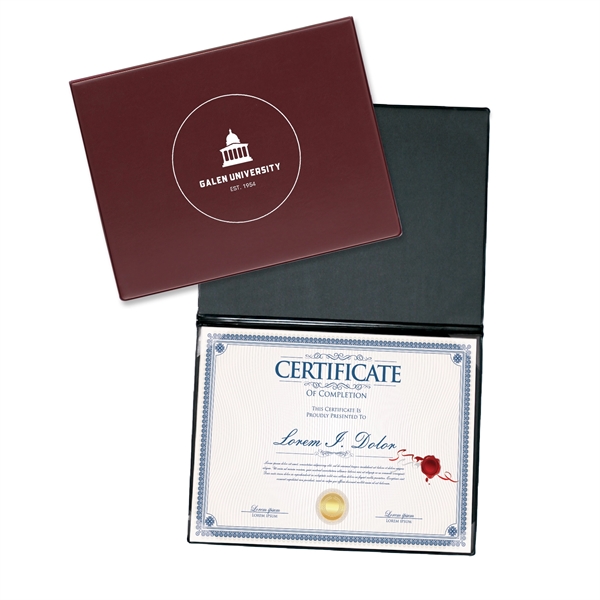 Vinyl certificate/diploma folder that's bound, padded, and comes with four corners... from ASI 54040 Fey Promo