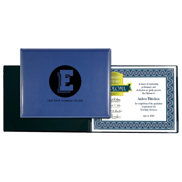 Executive vinyl certificate folder with foam padding in the front and... from ASI 54040 Fey Promo