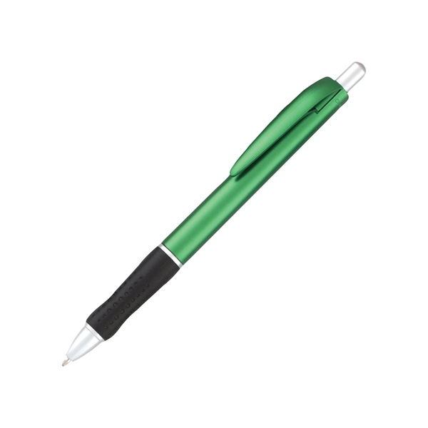 Plastic Metallic colored ballpoint pen with plunger action mechanism.... from ASI 44368 ZZ DROPPED -Cedar Crest Manufacturing / Cedar Crest