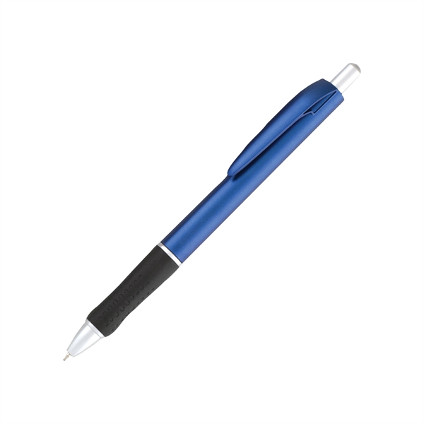 Plastic Metallic colored ballpoint pen with plunger action mechanism.... from ASI 44368 ZZ DROPPED -Cedar Crest Manufacturing / Cedar Crest