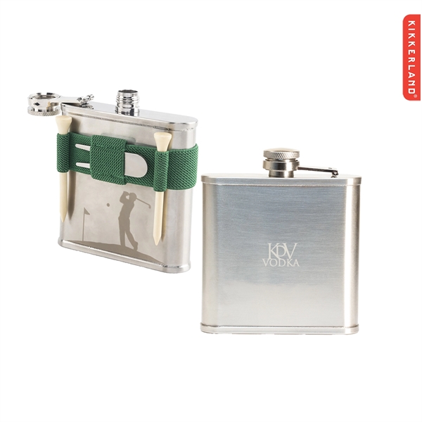 Golf flask with divot tool and tees... from ASI 62820 International Merch Concepts / IMC
