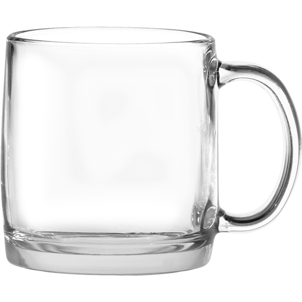 13 oz. clear glass coffee mug with a handle and customization.... from ASI 71920 Moderne Glass Company Inc / Glass America®