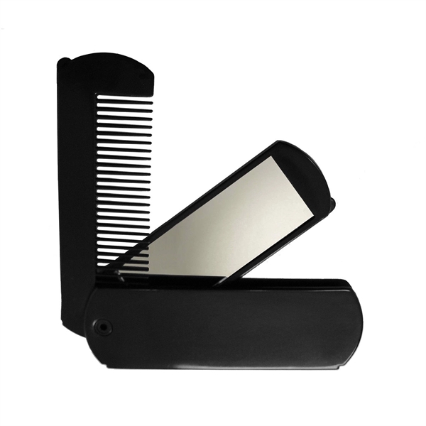 Flat design comb mirror combo folds open for use with a... from ASI 90859 Tempo Industries Inc
