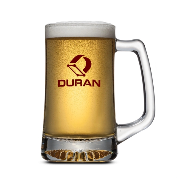 Glass beer stein with cut bottom base and strong arched handle.... from ASI 84592 St Regis Group