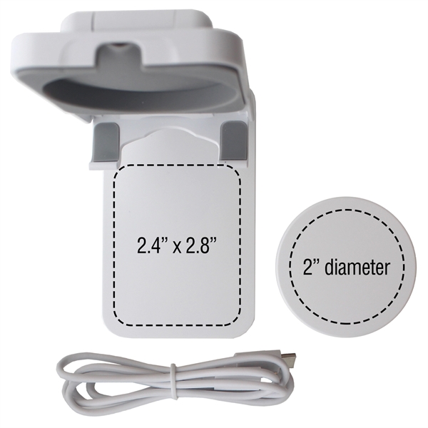 15 watts; Adjustable, collapsible phone stand; Removable wireless charger; MagSafe-enabled; Charges... from ASI 62124 iClick, Inc. / iClick®