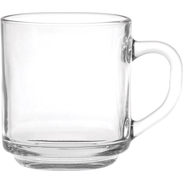 10 oz. clear glass coffee mug with a straight sided design... from ASI 71920 Moderne Glass Company Inc / Glass America®
