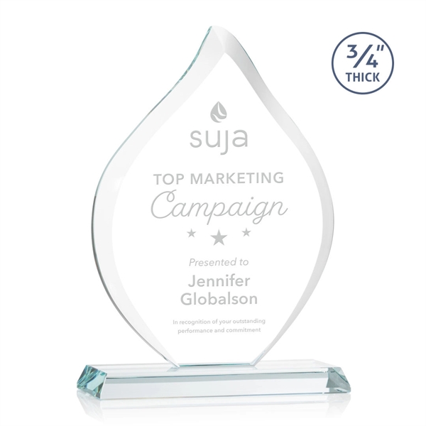 Starfire beveled flame award on a base.... from ASI 84592 St Regis Group / St Regis