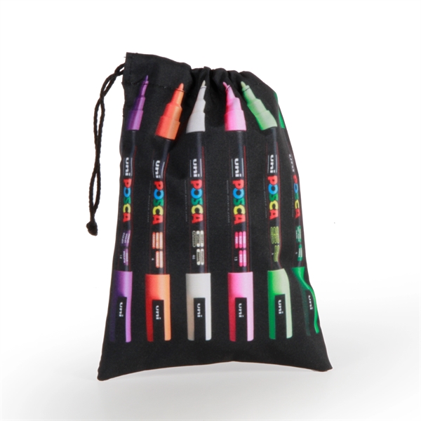 Full Color medium drawstring bag with drawcord closure made of 300... from ASI 66230 Landes Inc