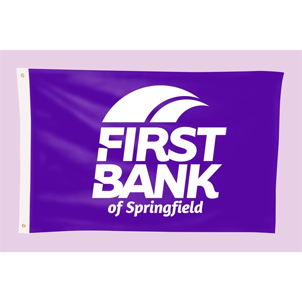 3' H x 5' W single-sided team flag that's hemmed on... from ASI 90807 Tekweld