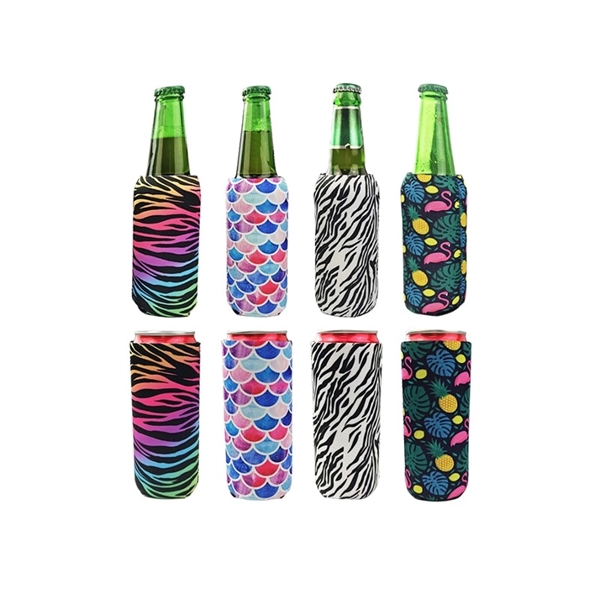 3mm Slim neoprene bottle cooler plus free full color sublimation printing... from ASI 37218 Athena Promo (tm)