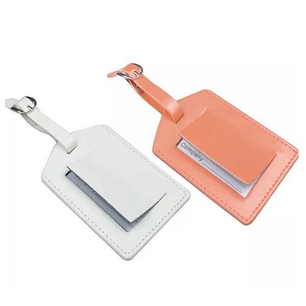 PU Leather luggage tag plus free debossed logo on 1 location... from ASI 37218 Athena Promo (tm)
