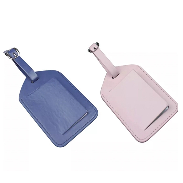 PU Leather luggage tag plus free debossed logo on 1 location... from ASI 37218 Athena Promo (tm)