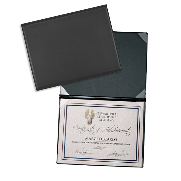 Vinyl certificate folder that's bound, front and back padded, with 8... from ASI 54040 Fey Promo