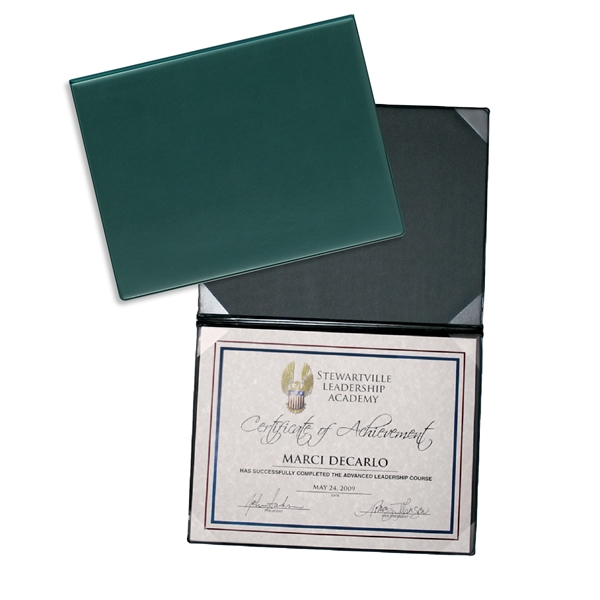 Vinyl certificate folder that's bound, front and back padded, with 8... from ASI 54040 Fey Promo
