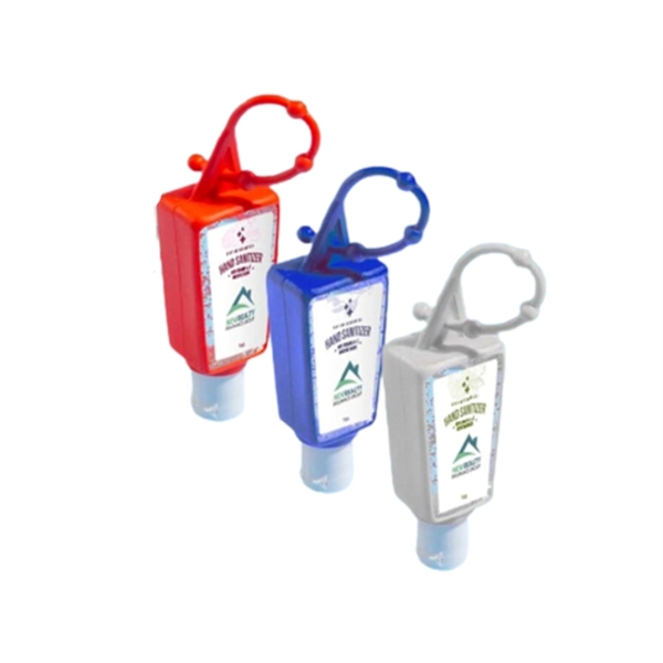 1oz/30ml hand sanitizer gel with silicone holder containing 62% alcohol... from ASI 37218 Athena Promo (tm)
