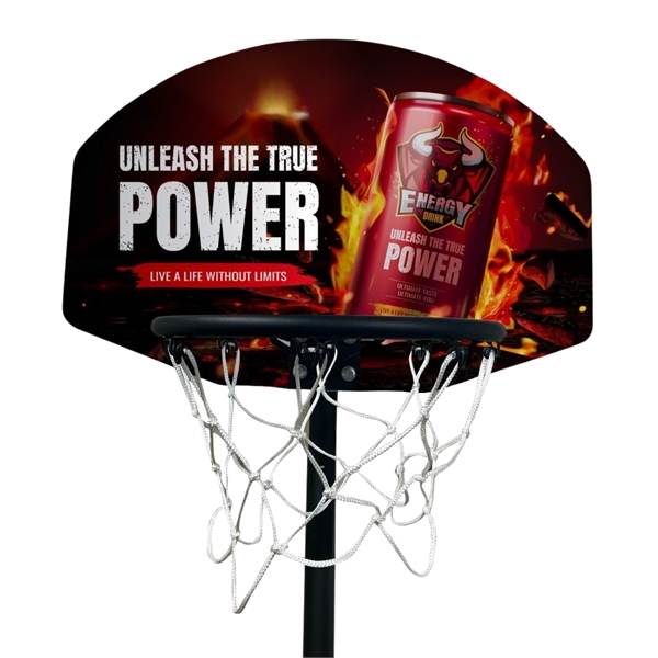 Basketball hoop with max height of 90"; includes basketball, decorated backboard... from ASI 76730 Peerless Umbrella Co Inc / Threads By Peerless