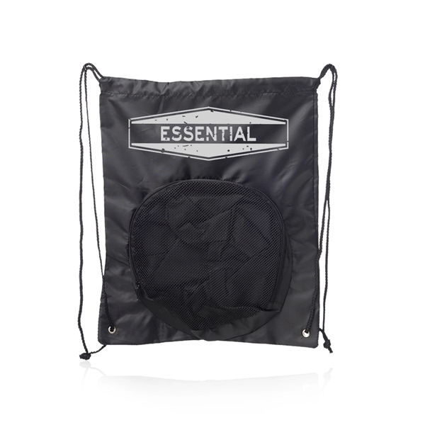 14.17" x 16.9" polyester ball carrier/drawstring sport pack.... from ASI 39552 BEL Promo