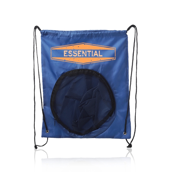 14.17" x 16.9" polyester ball carrier/drawstring sport pack.... from ASI 39552 BEL Promo
