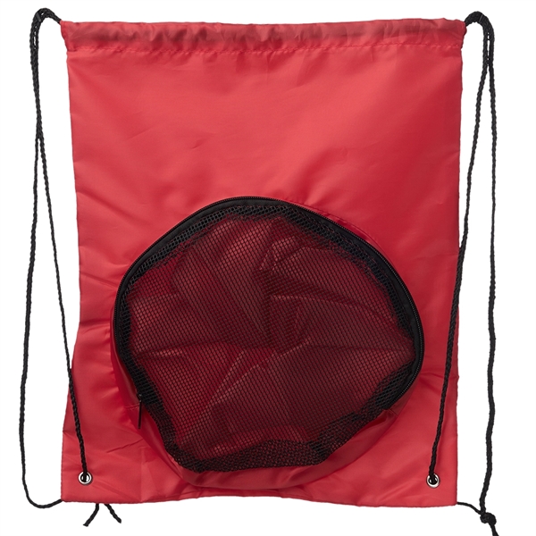 14.17" x 16.9" polyester ball carrier/drawstring sport pack.... from ASI 39552 BEL Promo