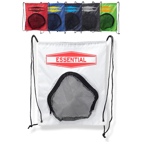 14.17" x 16.9" polyester ball carrier/drawstring sport pack.... from ASI 39552 BEL Promo