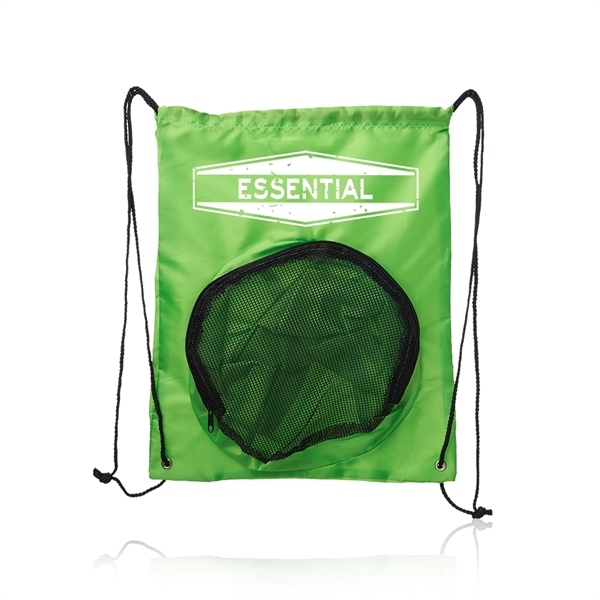 14.17" x 16.9" polyester ball carrier/drawstring sport pack.... from ASI 39552 BEL Promo
