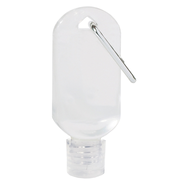 Clear PVC bottle w/ clear flip cap and silver carabiner.... from ASI 57956 Graphco line