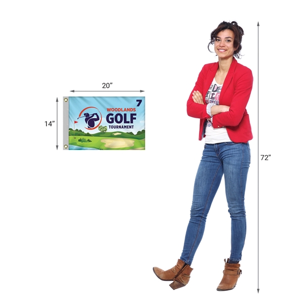 14" x 20" Custom Single Reverse Knitted Polyester Golf Flag with... from ASI 80228 Quinn