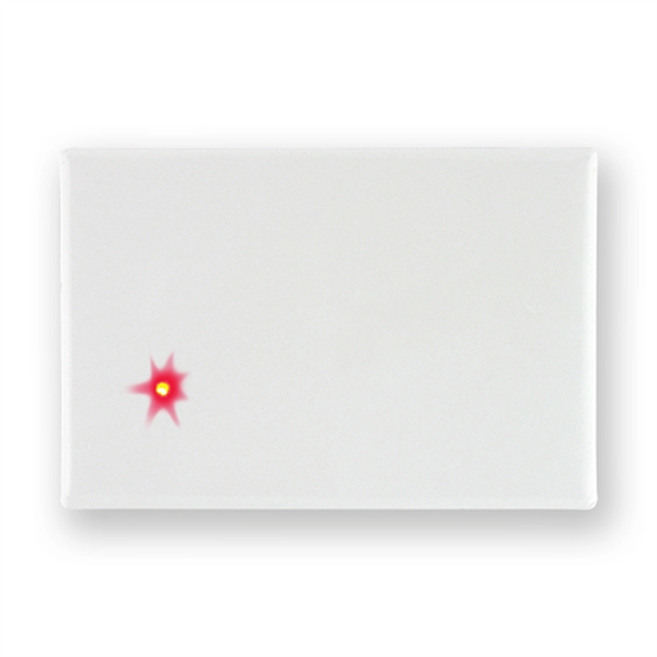 Rectangular blinking LED button laminated with clear mylar film.... from ASI 93520 Ventura Inc